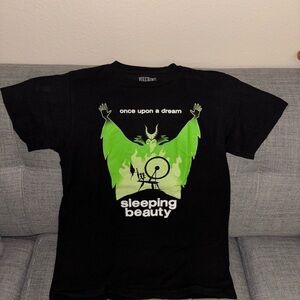 Black Glow-in-the-dark Maleficent/Sleeping Beauty Graphic T-Shirt